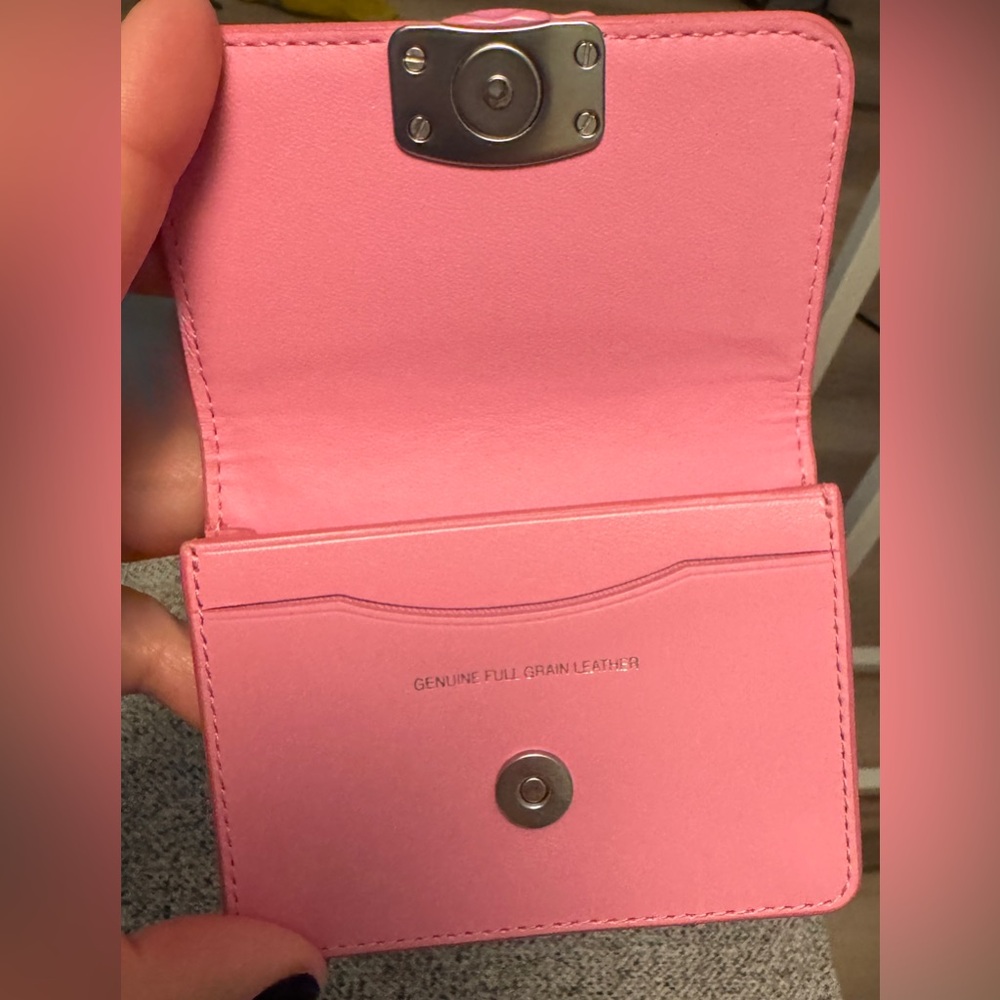 Coach Bandit Card Case style# CR522 color Vivid Pink (LHWPU) - Picture 4 of 8